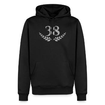 38 - Men’s Premium Organic Hoodie - black - Front - Nico (187cm)