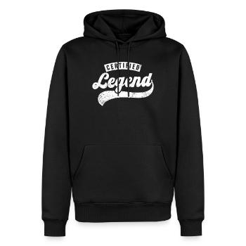 Zertifizierte Legende - Männer Premium Bio Hoodie - Schwarz - Vorne - Nico (187cm)