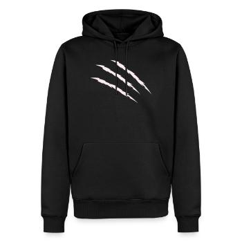 krallen_scars - Männer Premium Bio Hoodie - Schwarz - Vorne - Nico (187cm)
