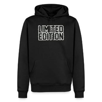 Limitierte Edition: Geometrische Kontur - Männer Premium Bio Hoodie - Schwarz - Vorne - Nico (187cm)