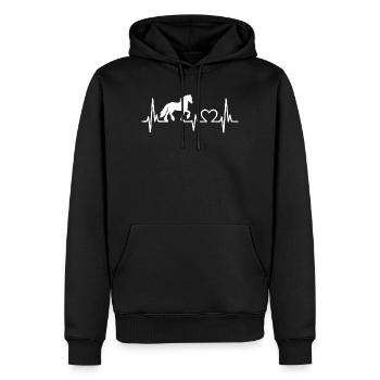 Chemise de cheval, Frise frisonne - Sweat à capuche Premium bio Homme - noir - Devant - Nico (187cm)
