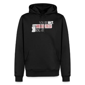 You're Absolutely Right Lustig Sarkastisch KI Logo - Männer Premium Bio Hoodie - Schwarz - Vorne - Nico (187cm)