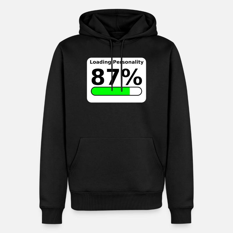 Loading Personality 87% – Nerdy Statement Tee - Männer Premium Bio Hoodie - Schwarz