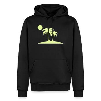 Palmeninsel am Sonnenkreis - Männer Premium Bio Hoodie - Schwarz - Vorne - Nico (187cm)