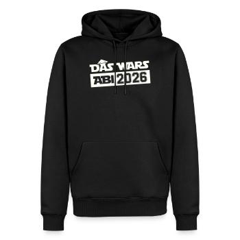 DAS WARS Abi 2026 - Männer Premium Bio Hoodie - Schwarz - Vorne - Nico (187cm)
