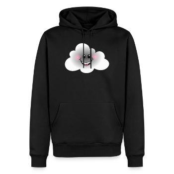 Happy Cloud - Sweat à capuche Premium bio Homme - noir - Devant - Nico (187cm)