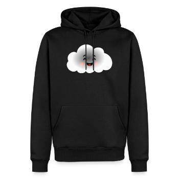 Happy Cloud - Sweat à capuche Premium bio Homme - noir - Devant - Nico (187cm)