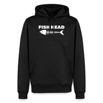 FISH HEAD - Männer Premium Bio Hoodie - Schwarz - Vorne - Nico (187cm)
