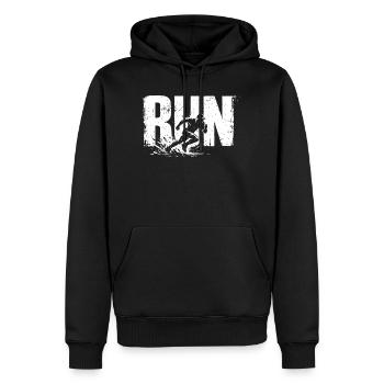 Cadeau de Running Shirt Running Fitness - Sweat à capuche Premium bio Homme - noir - Devant - Nico (187cm)