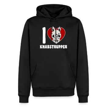 J’adore Knabstrupper - Sweat à capuche Premium bio Homme - noir - Devant - Nico (187cm)