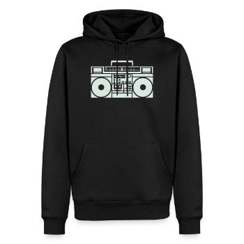Ghetto Blaster Boombox Silhouette - Men’s Premium Organic Hoodie - black - Front - Nico (187cm)