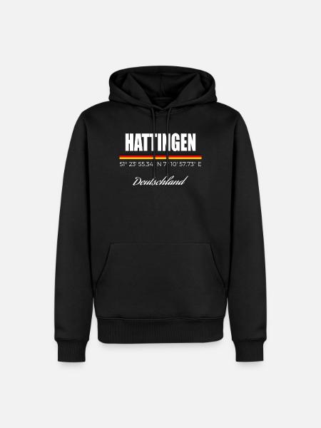 Hattingen - Männer Premium Bio Hoodie - Schwarz