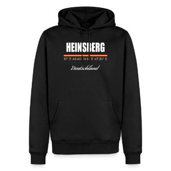 Heinsberg - Männer Premium Bio Hoodie - Schwarz - Vorne - Nico (187cm)