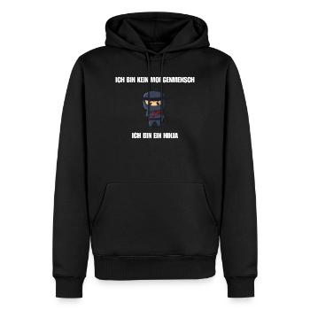 Ich bin kein Morgenmensch - Ich bin ein Ninja - Männer Premium Bio Hoodie - Schwarz - Vorne - Nico (187cm)