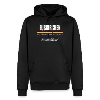 Euskirchen - Männer Premium Bio Hoodie - Schwarz - Vorne - Nico (187cm)