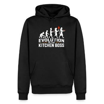 Évolution du chef - Sweat à capuche Premium bio Homme - noir - Devant - Nico (187cm)