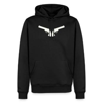 waffen- - Männer Premium Bio Hoodie - Schwarz - Vorne - Nico (187cm)