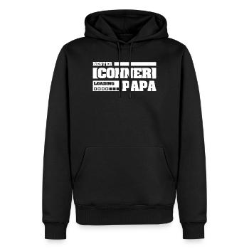 Naissance de Conner - Sweat à capuche Premium bio Homme - noir - Devant - Nico (187cm)