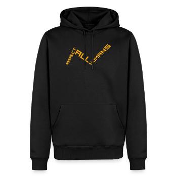 Respect All Humans Statement Humanity Saying - Men’s Premium Organic Hoodie - black - Front - Nico (187cm)