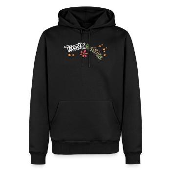 Pensez positivement - Sweat à capuche Premium bio Homme - noir - Devant - Nico (187cm)
