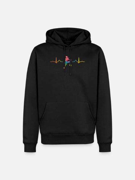 Boulderer Herzschlag Boulder Bouldern - Männer Premium Bio Hoodie - Schwarz