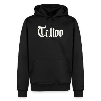 Tatouage - Sweat à capuche Premium bio Homme - noir - Devant - Nico (187cm)