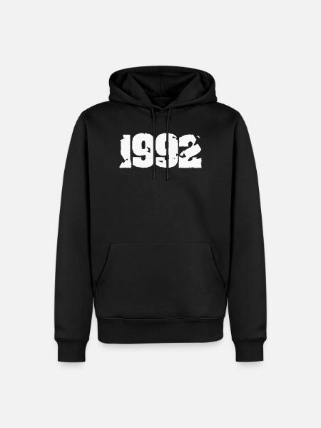 1992 Broken retro design - Men’s Premium Organic Hoodie - black