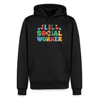 Social Worker Quote Lil Social Worker Social Work - Männer Premium Bio Hoodie - Schwarz - Vorne - Nico (187cm)