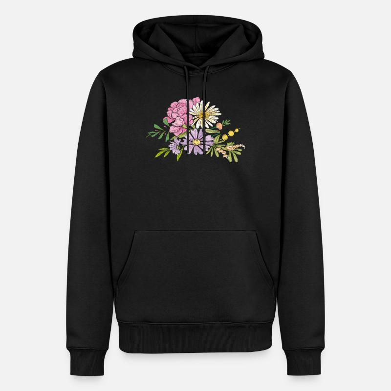 Bouquet de fleurs - Sweat à capuche Premium bio Homme - noir