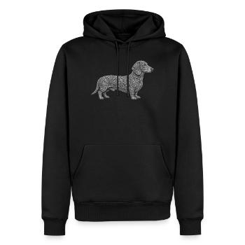 Dachshund - Men’s Premium Organic Hoodie - black - Front - Nico (187cm)