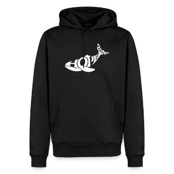 HOPE der Wal - Männer Premium Bio Hoodie - Schwarz - Vorne - Nico (187cm)