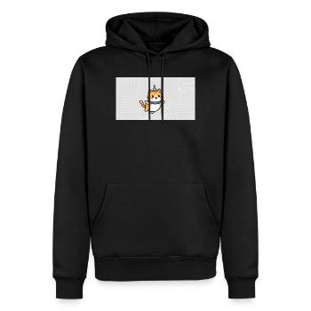 Chaton festif avec chapeau bleu - Sweat à capuche Premium bio Homme - noir - Devant - Nico (187cm)