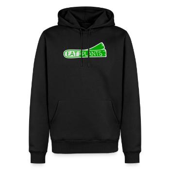 Sigle végétarien végan drôle de Eat Plants - Sweat à capuche Premium bio Homme - noir - Devant - Nico (187cm)