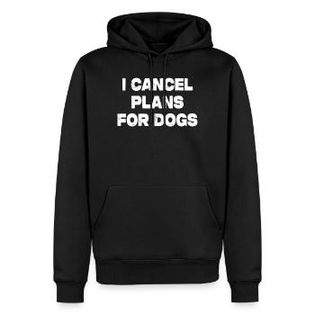J’annule des plans pour chiens - Sweat à capuche Premium bio Homme - noir - Devant - Nico (187cm)