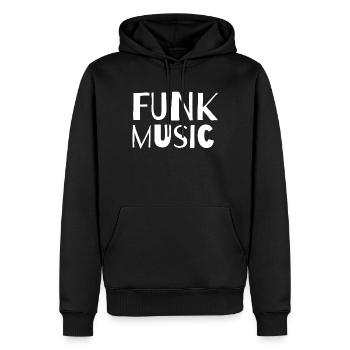 Funk-Musik Kühne Retro-Typografie - Männer Premium Bio Hoodie - Schwarz - Vorne - Nico (187cm)