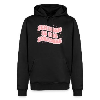 Le féminisme est pour tout le monde - Sweat à capuche Premium bio Homme - noir - Devant - Nico (187cm)