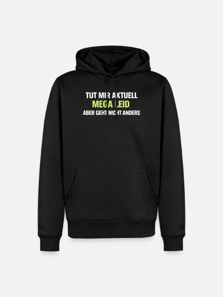 Mega Leid Typografie Schriftzug - Männer Premium Bio Hoodie - Schwarz