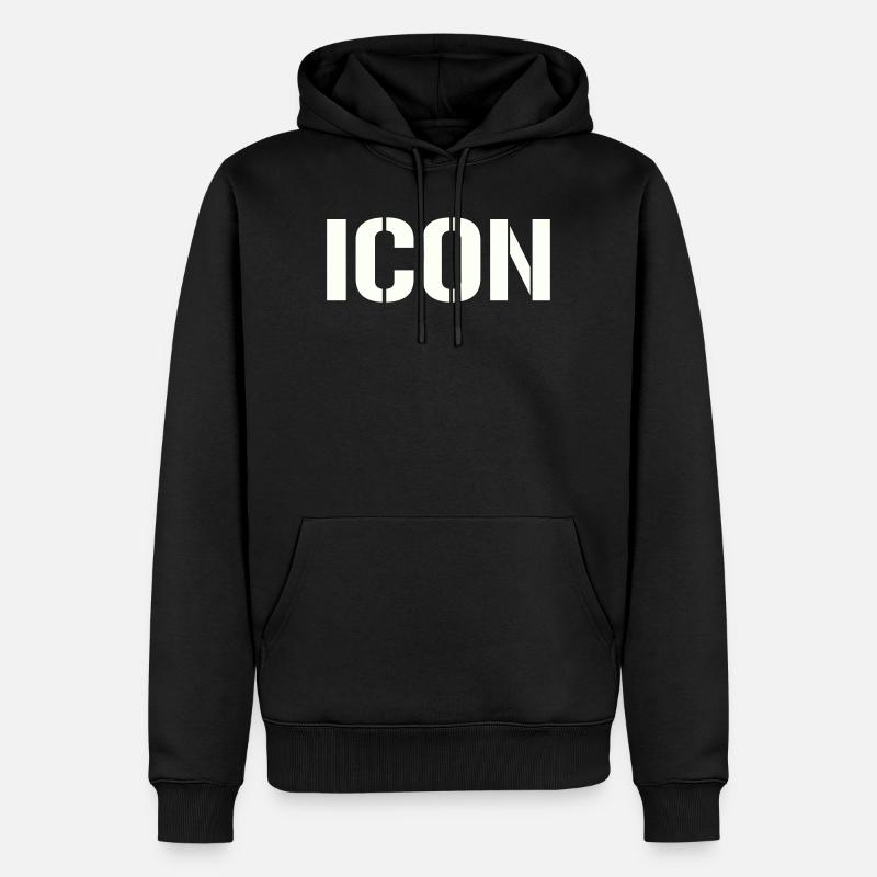 Icon - Männer Premium Bio Hoodie - Schwarz