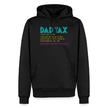 Papa-Steuer-Snack-Regel - Männer Premium Bio Hoodie - Schwarz - Vorne - Nico (187cm)