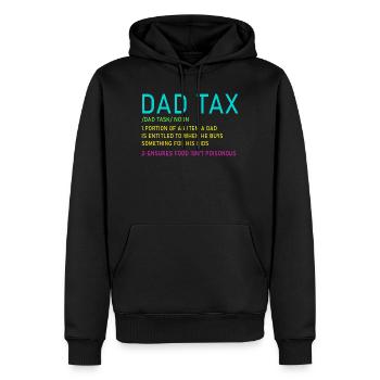 Dad Tax Neon Meme Tee - Männer Premium Bio Hoodie - Schwarz - Vorne - Nico (187cm)