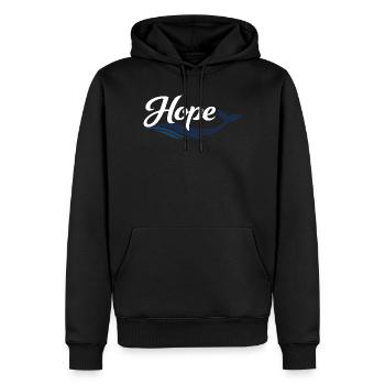 Hope Wal Typography - Men’s Premium Organic Hoodie - black - Front - Nico (187cm)