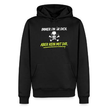 Neon Schädelkreuz mit Spruch - Männer Premium Bio Hoodie - Schwarz - Vorne - Nico (187cm)