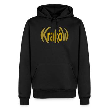 Krakau, Kraków Emblem Typo - Männer Premium Bio Hoodie - Schwarz - Vorne - Nico (187cm)