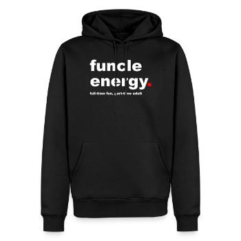 Lustiger Funcle-Slogan - Männer Premium Bio Hoodie - Schwarz - Vorne - Nico (187cm)