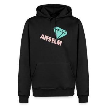 Diamant Anselm - Sweat à capuche Premium bio Homme - noir - Devant - Nico (187cm)