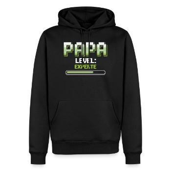 Papa Monte de niveau Expert Gaming - Sweat à capuche Premium bio Homme - noir - Devant - Nico (187cm)