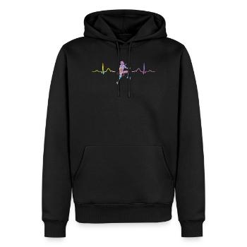 Boulderer Herzschlag Boulder Bouldern - Männer Premium Bio Hoodie - Schwarz - Vorne - Nico (187cm)