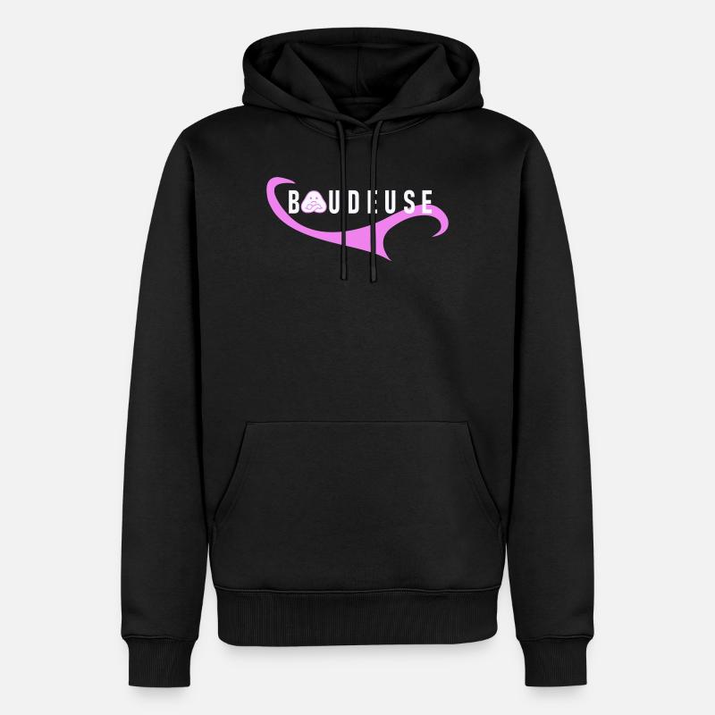 Logo Boudeuse  - Sweat à capuche Premium bio Homme - noir