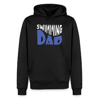 Schwimmvater - Männer Premium Bio Hoodie - Schwarz - Vorne - Nico (187cm)