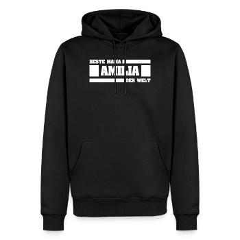 Muttertag Amilia - Männer Premium Bio Hoodie - Schwarz - Vorne - Nico (187cm)